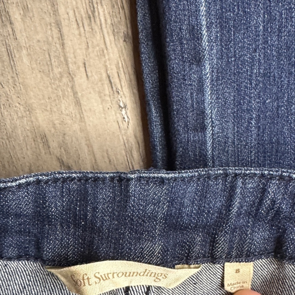 Soft Surroundings Wild Rose Beaded Embroidered Floral Jeans. - Picture 2 of 9